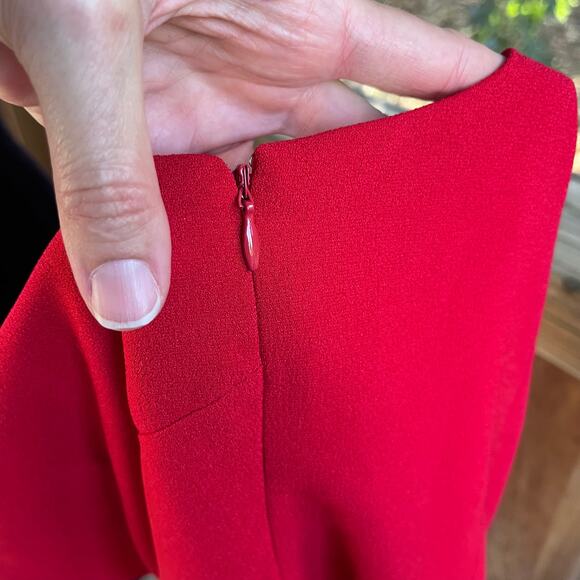 Ann Taylor Women's Red One Shoulder Side Pleated Cocktail Dress Size 12. NEW - Picture 6 of 9